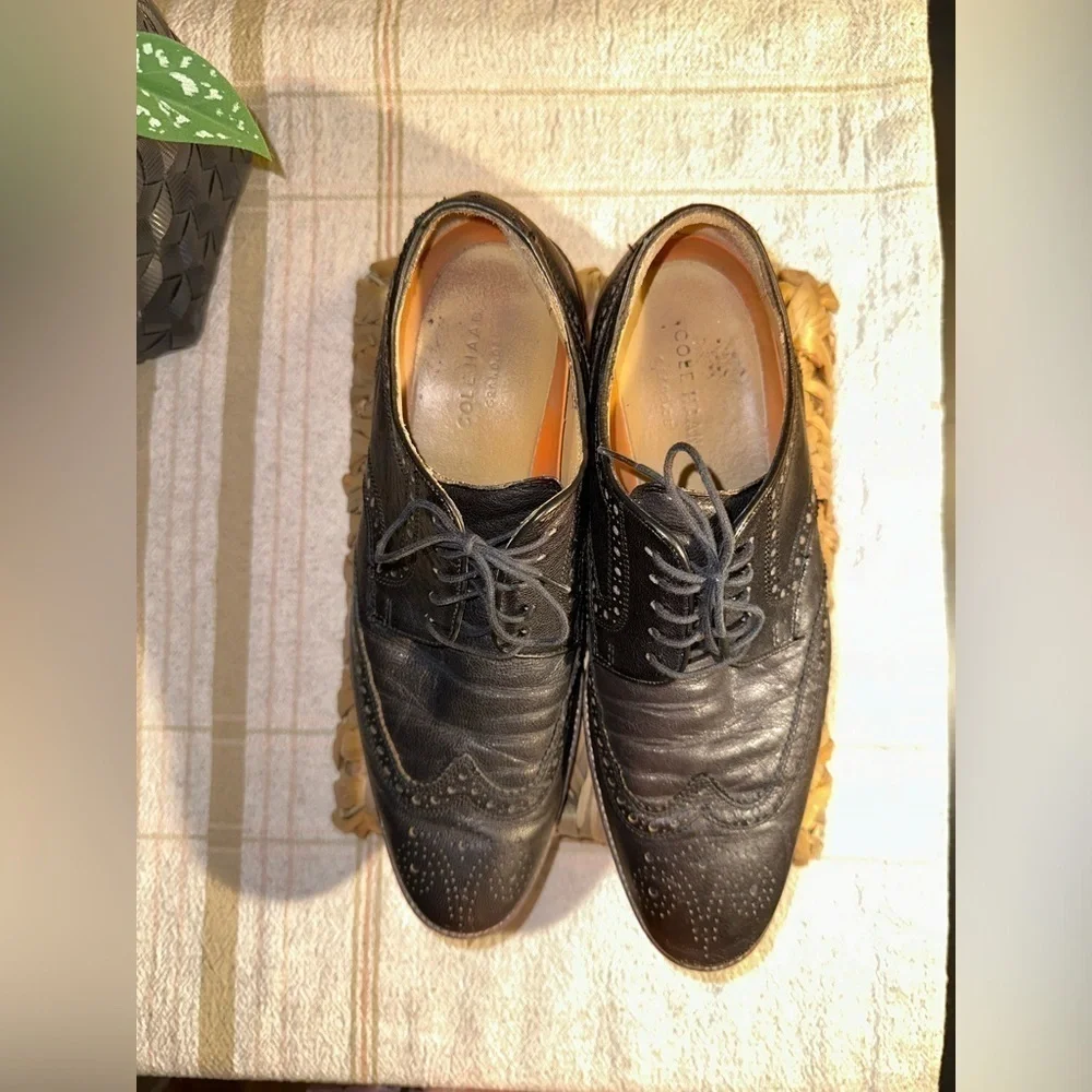 Cole Haan Men's Black Grand OS Lennox Hill Wingtip Oxford - Size 9.5 M